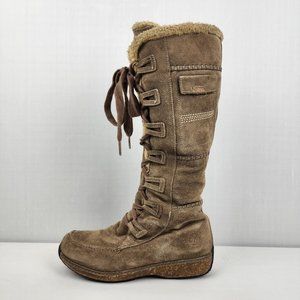 Timberland Brown Suede Lace Up Knee High Winter Boots Size 7